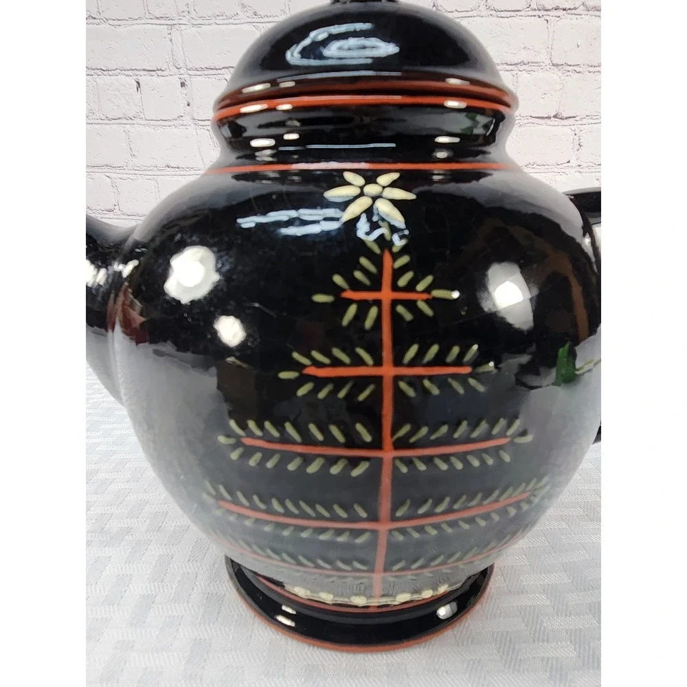 Spectacular Vintage Brown Teapot Rustic Tree Design